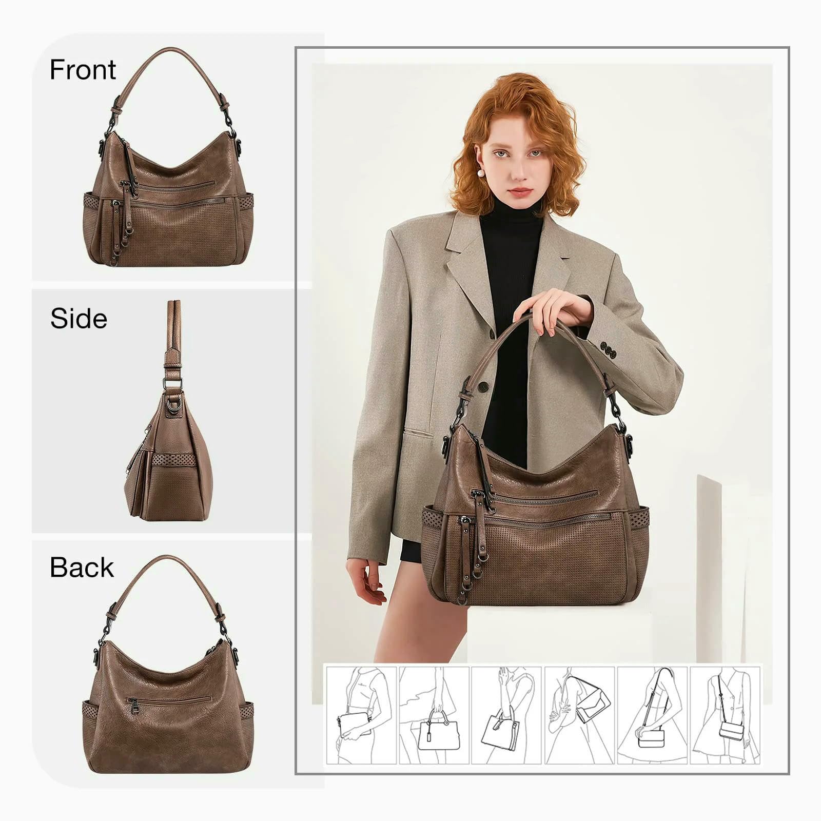 Damska torba na ramię w stylu retro ze skóry PU, na co dzień