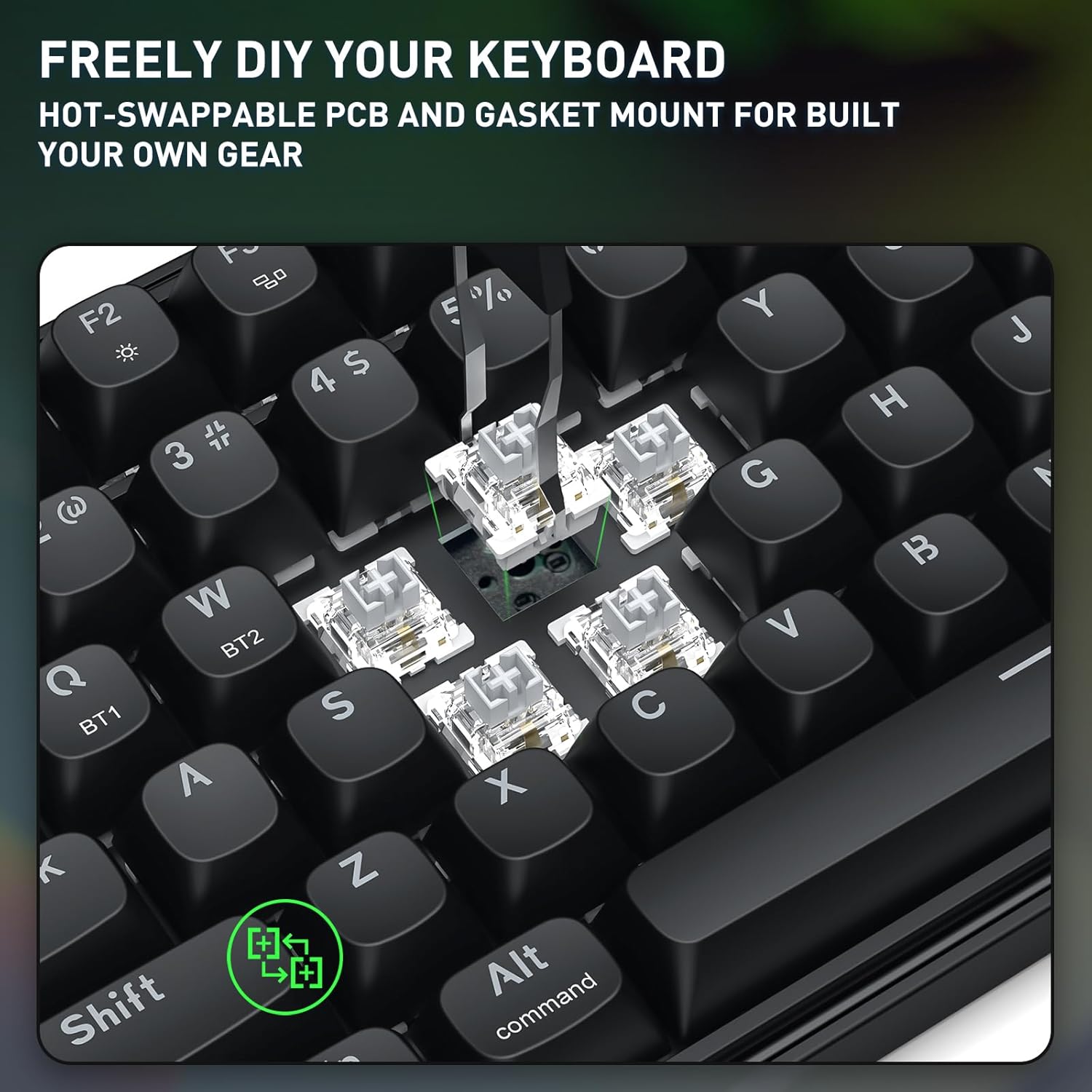 Redragon S163 3-Mode Wilreess Gaming Keyboard & Mouse Combo, 108 Keys K689 PRO RGB Gasket Keyboard and 8000 DPI M693 Gaming Mouse Bundle, Convenient Shared Dongle