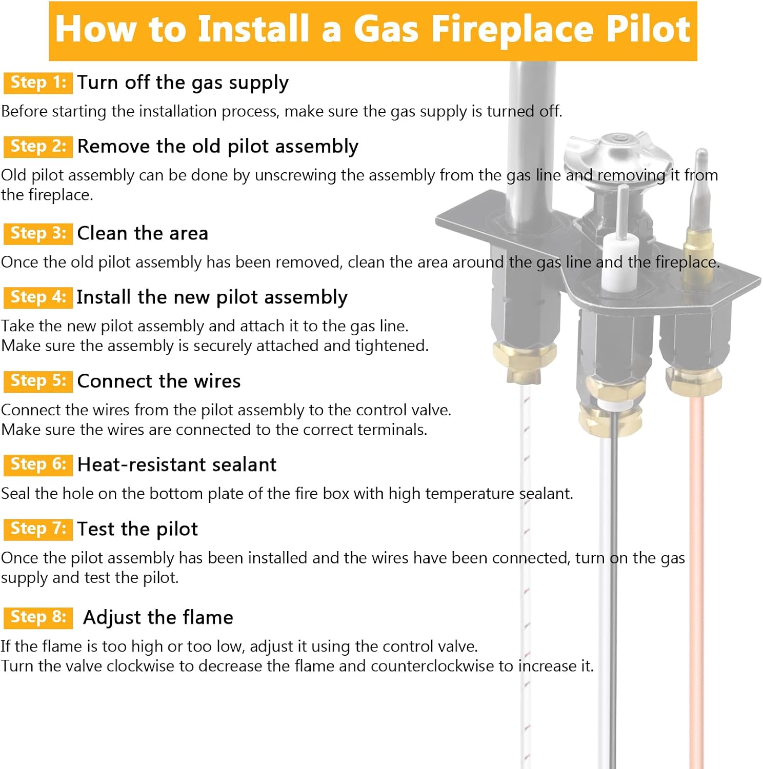 Criditpid 69L17 Pilot Assembly (NG) Natural Gas for Lennox Elite, IHP, Merit, Serefina, Superior, Astria Direct Vent Gas Fireplaces, 69L1701, J4117, 904405 SIT Pilot Assembly Parts with Thermocouple
