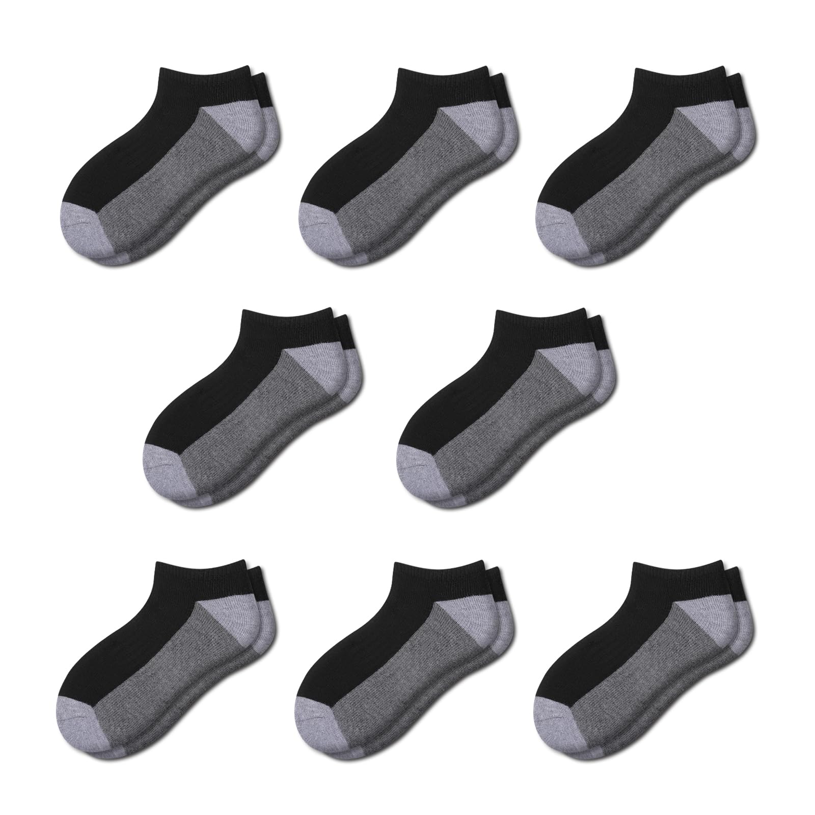 Comfoex Calcetines deportivos de corte bajo para niños, 8 pares para 6-8, 4-6, 8-10 años, calcetines cortos medio acolchados