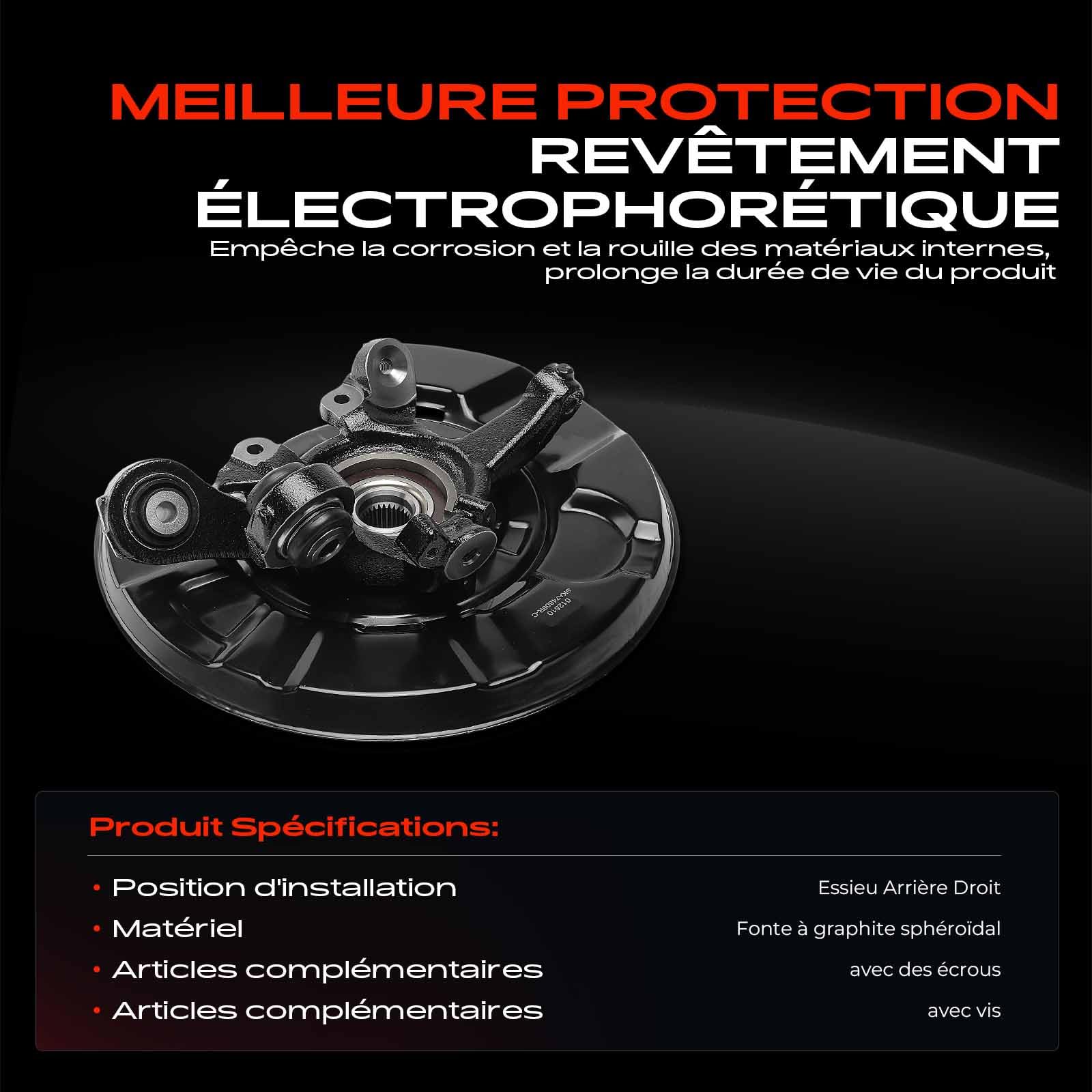 Frankberg Fusée d'Essieu Suspension de Roue Arrière Droite Compatible avec Série 1 E81 Série 1 E81 E87 E88 Série 1 E88 E82 Série 3 E90 Série 3 E90 E93 E92 Série 3 Break E91 Remplacer# 33416760058