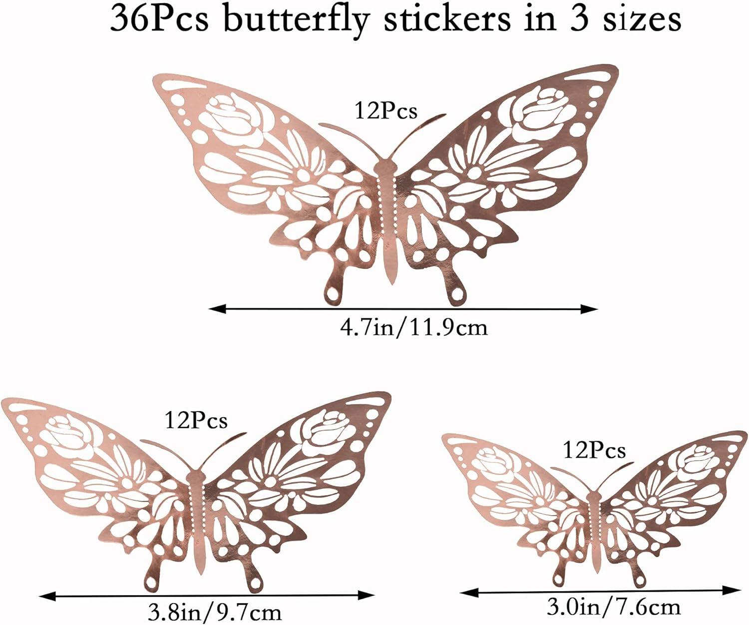 Download Gold Butterflies Style Heart 3d Butterfly Room Decor Art Stickers For Kids Bedroom Nursery 3 Sizes Uhitmi 36pcs Butterfly Wall Decor Decals Room Decor Kids Furniture Decor Storage Interven Group