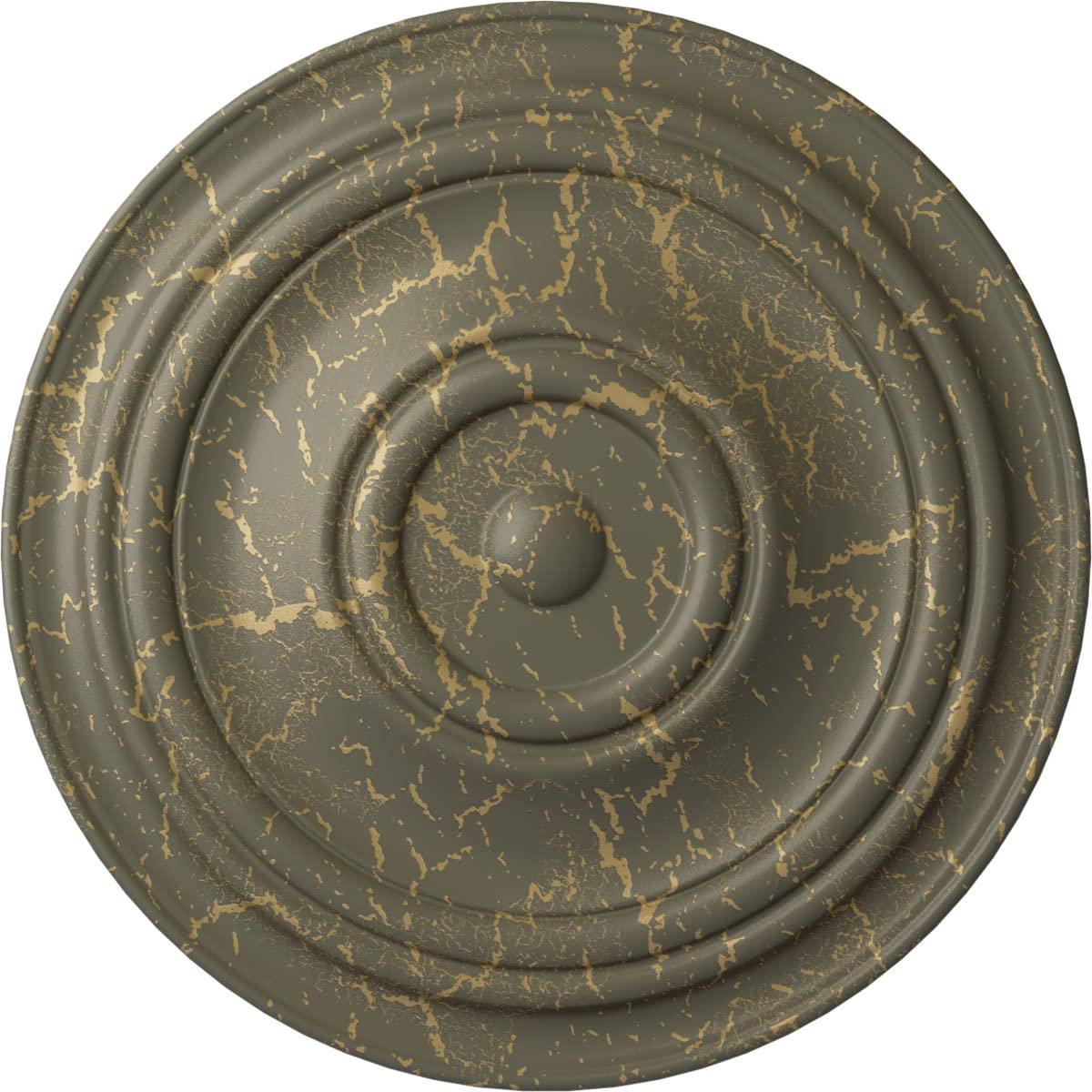 Médaillon de plafond peint à la main en cuivre antique effet craquelé pour lustre