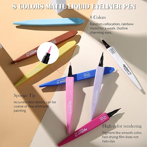 Miniatura 5 de Delineador de ojos líquido blanco, delineador de ojos de línea de agua de color resistente al agua, a prueba de manchas, delineador de ojos de alta