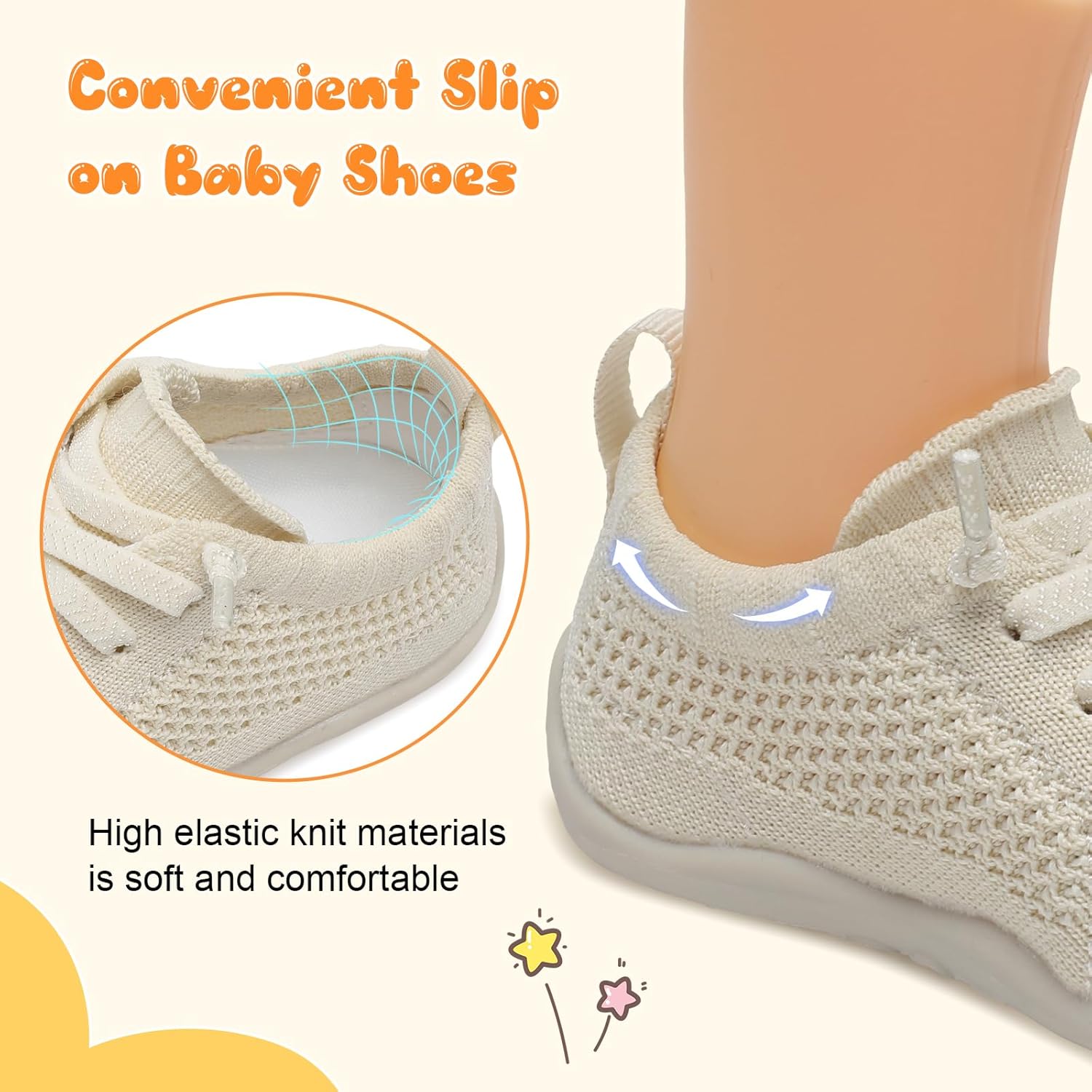 JIASUQI Baby Shoes for Toddler Boys Girls Sneakers Slip on Walking Shoes for Babies - Image 4
