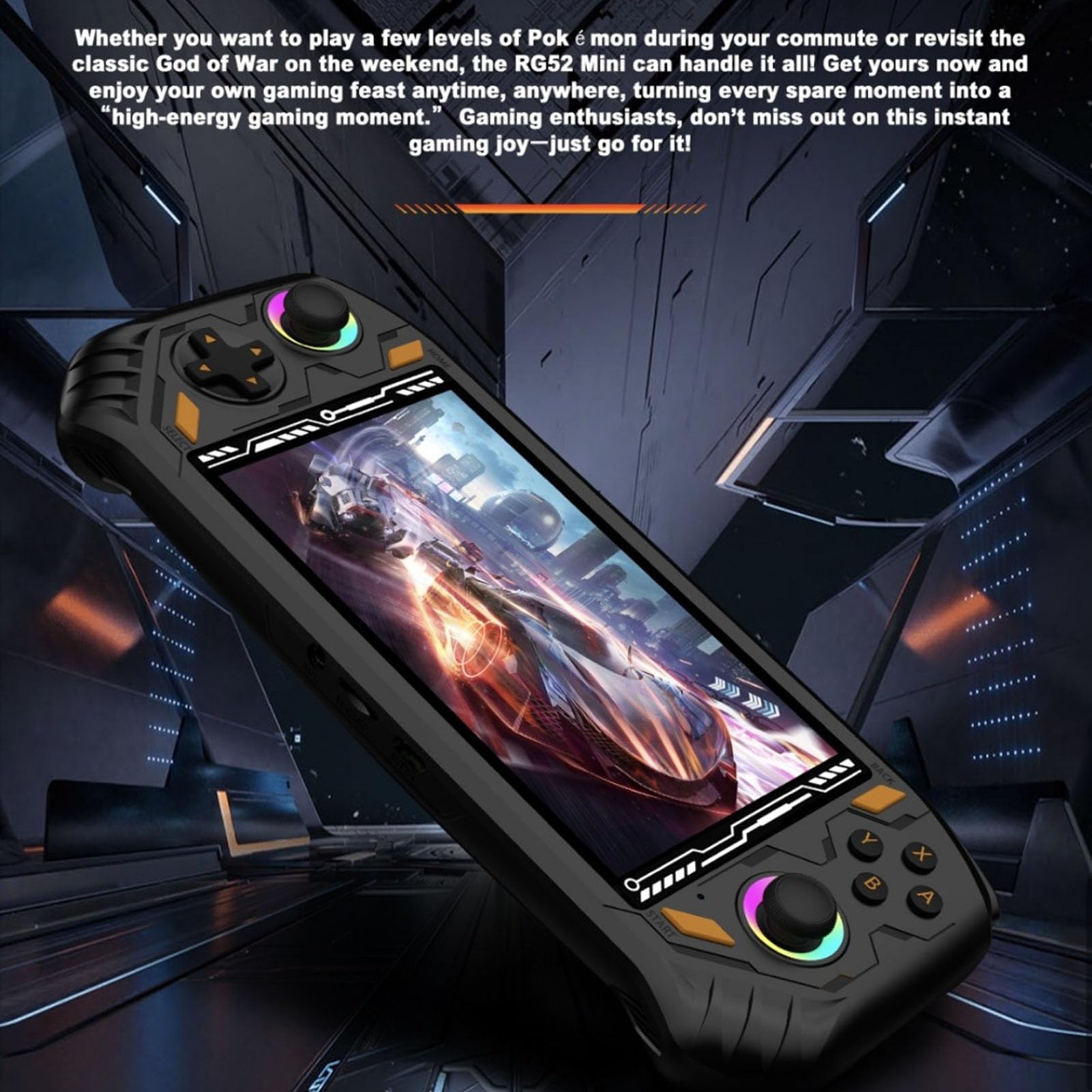 LICAEVEY 5,5-Zoll-Handheld-Spielekonsole für Gaming-Enthusiasten, Tragbarer Gaming-Player mit RK3562 Quad-Core-Chip, HD-Multimedia-Schnittstelle und Zwei Controllern (Black)