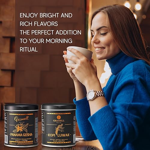 Miniatura 6 de Cafés Granell  Kopi Luwak  café Geisha Panamá  Café exótico  Granos gourmet enteros frescos  Control de calidad  Café 100 arábica tostado medio