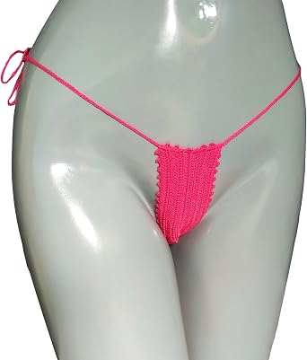 Extreme micro bikini bottom Hot pink color Crochet micro thong bikini bottoms G-string thong
