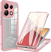 Case for Xiaomi Redmi Note 13 Pro 4G / Poco M6 Pro 4G, Full Body Protective Case, Built-in Screen Protector [Transparent+Pink]