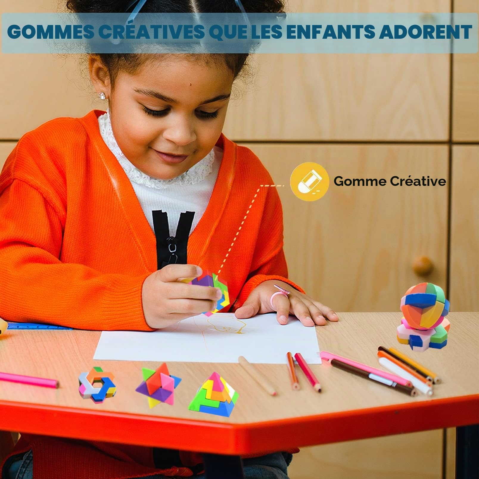 ICEPAPA, 20 pièces Gomme Puzzle Cube, Gomme pour Enfants, convient comme petits Cadeaux Anniversaire Enfant, prix de Tombola pour Enfants ou Gadget Anniversaire Enfant (Contient 5 formes)
