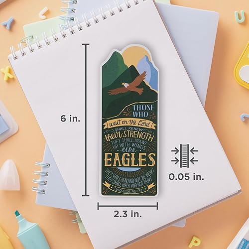 Miniatura 2 de Christian Art Gifts Marcapáginas de cartulina prémium para niños, hombres y mujeres con alas como águilas, Isaías 4031, versículo bíblico inspirador
