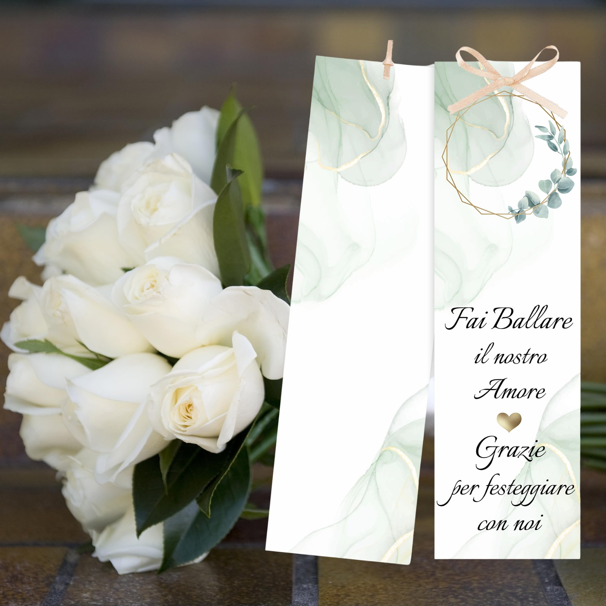 50 Segnaposto Ringraziamento Per Matrimonio – Nero – 10x15 Cm