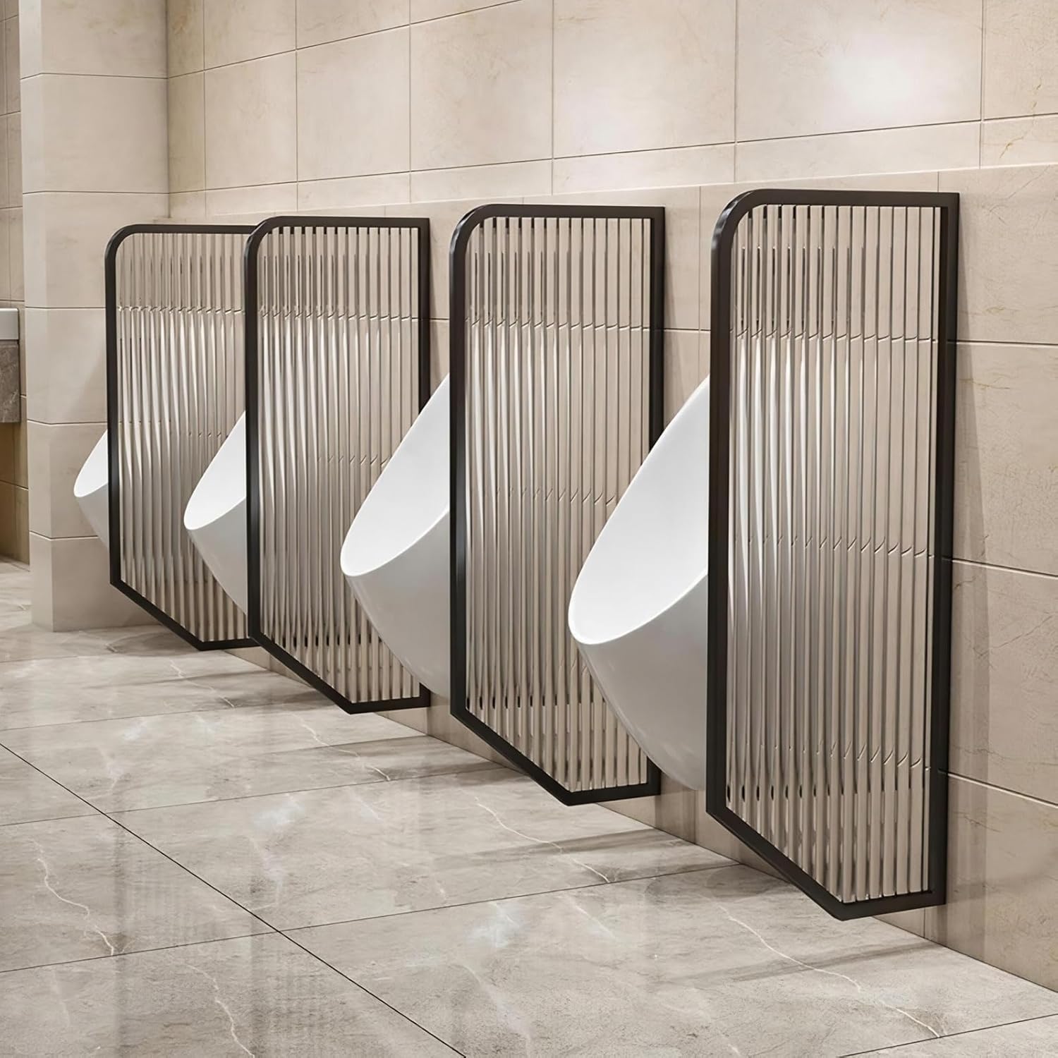 Wall Mounted Men's Urinal Divider - Gold Toilet Partition for Commercial Restrooms & Shopping Centers - Durable, Stylish, Space-Saving Solution (Black-a-40x160cm/15.7x63in)