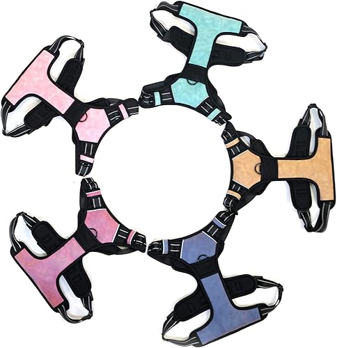 Miniatura 9 de Arnés para perros medianos, grandes y pequeños, sin tirones, fácil de poner, chaleco de seguridad de cuero ligero para perro, clip frontal, arnés