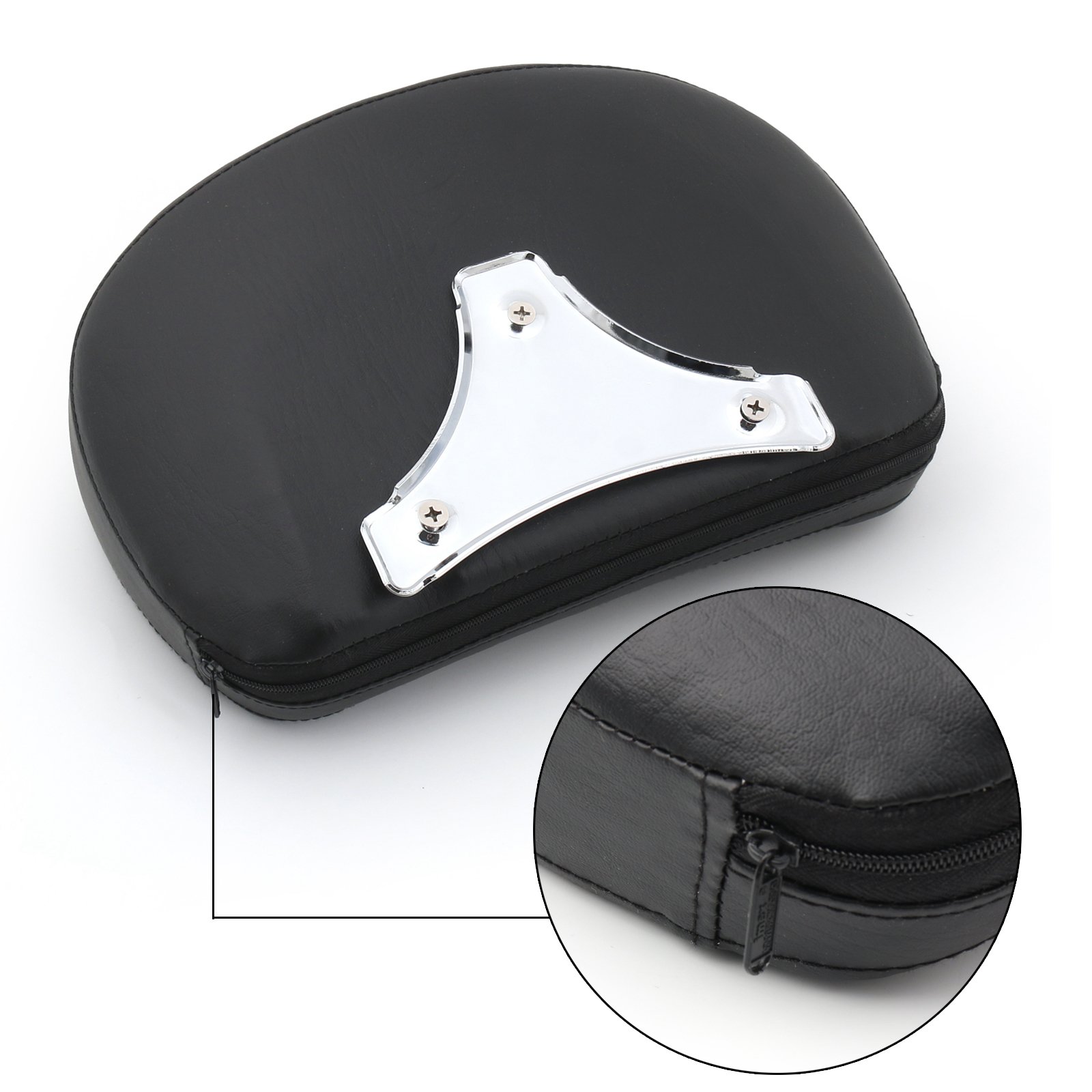 Topteng Coussin de Dossier de Sissy Bar Amovible pour Moto, Coussin de Dossier de Sissy Bar adapté pour Electra Glide adapté pour Road King adapté pour Road Gilde 2009-2014, Chrome