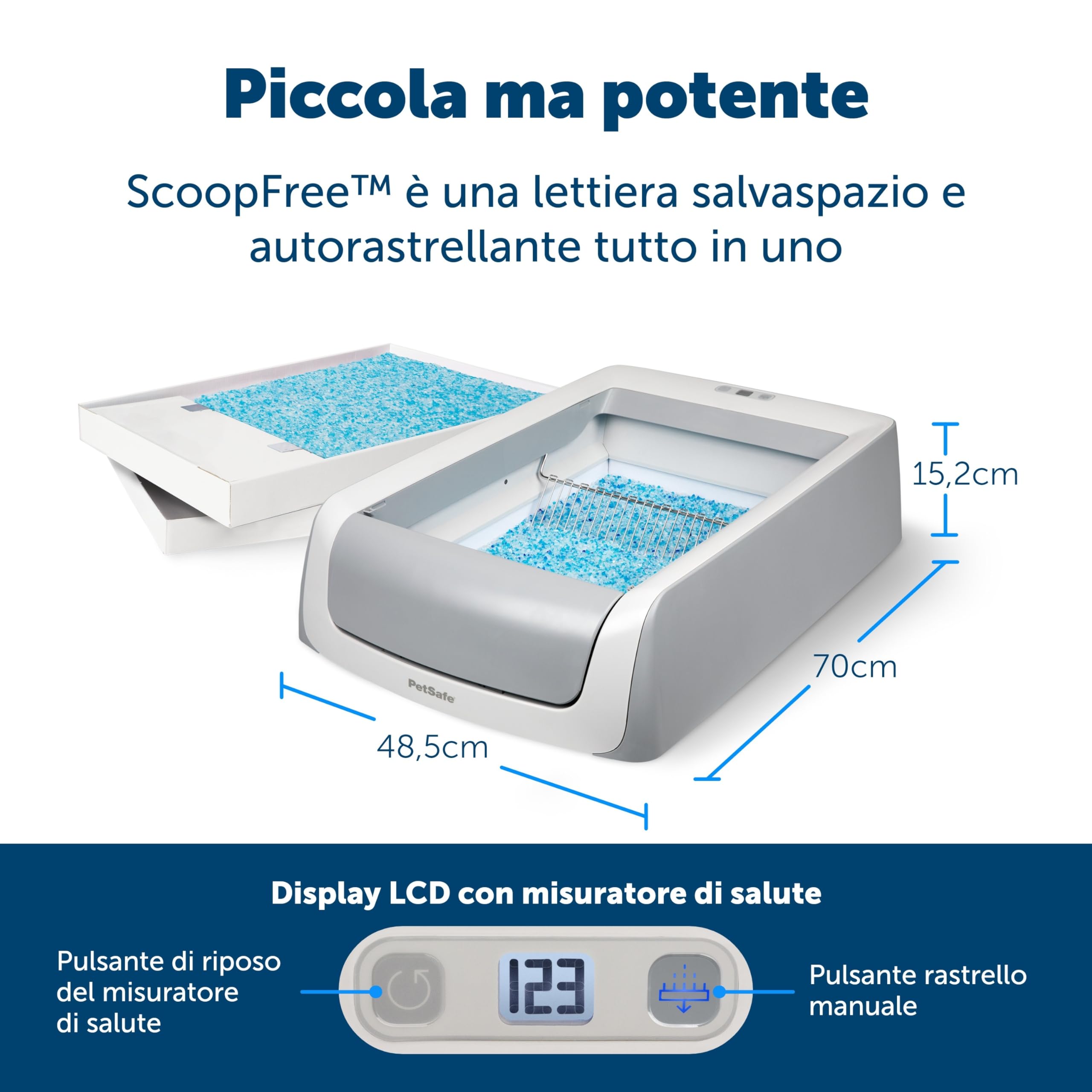 PetSafe - ScoopFree - Lettiera Autopulente per Gatti PetSafe ScoopFree, Seconda Generazione - Nessuna Paletta, Controllo Superiore degli Odori, Monitoraggio della Salute