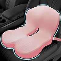 Vista 10 de Cojín de asiento de espuma viscoelástica para ciática y alivio del dolor de espalda, almohadilla ergonómica para silla con correa ajustable y funda