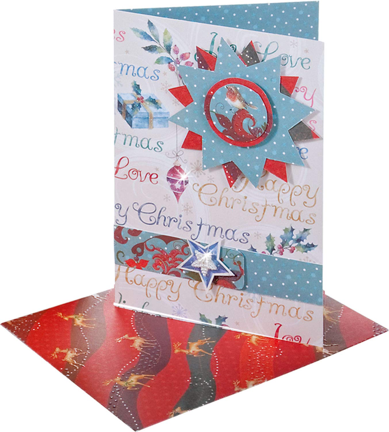 Folia Designpapierblock Herbst/Winter – 12 Blätter DIN A4, 165 G/m², Mit Glitzerapplikation, Für Karten & Scrapbooking