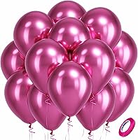Vista 165 de Bezente - Globos de 18 pulgadas grandes y gruesos de látex redondos para cumpleaños, despedidas de soltera, revelación de género y bodas, rosa, 30