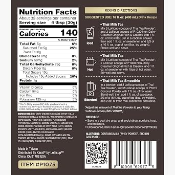 Tea Zone Thai Tea Powder, P1075 - Bag (2.2 lbs)