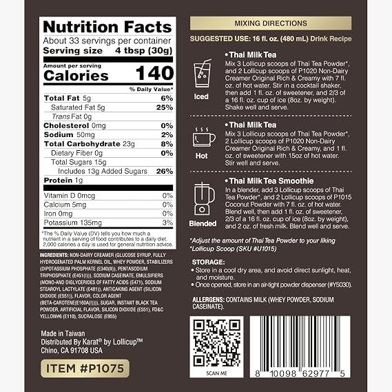 Tea Zone Thai Tea Powder, P1075 - Bag (2.2 lbs)