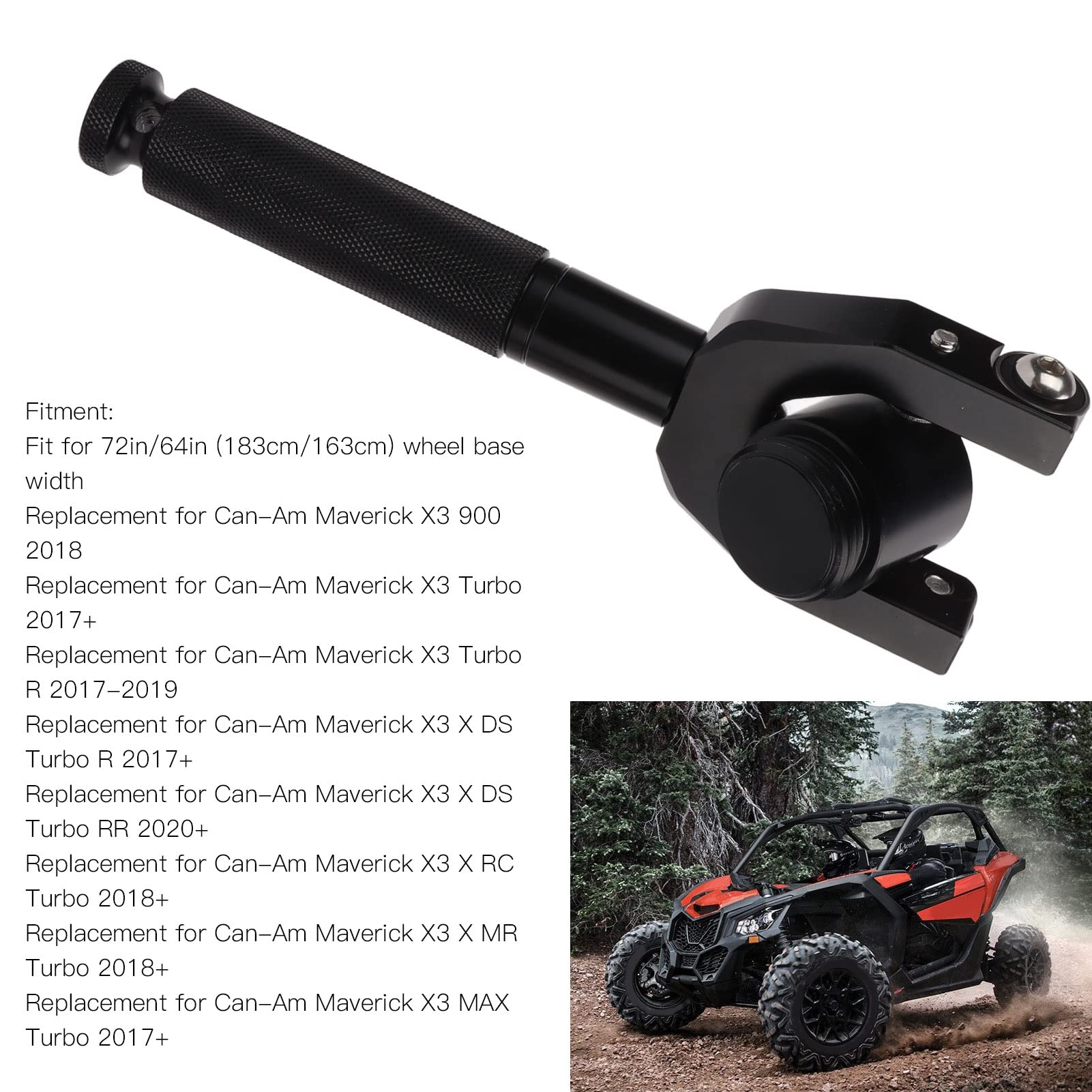 Narzędzie do wymiany paska, czarny zestaw do demontażu sprzęgła antypoślizgowego do wymiany szerokości rozstawu kół 72 '' / 64 '' dla Can Am Maverick X3 X DS Turbo R 2017+