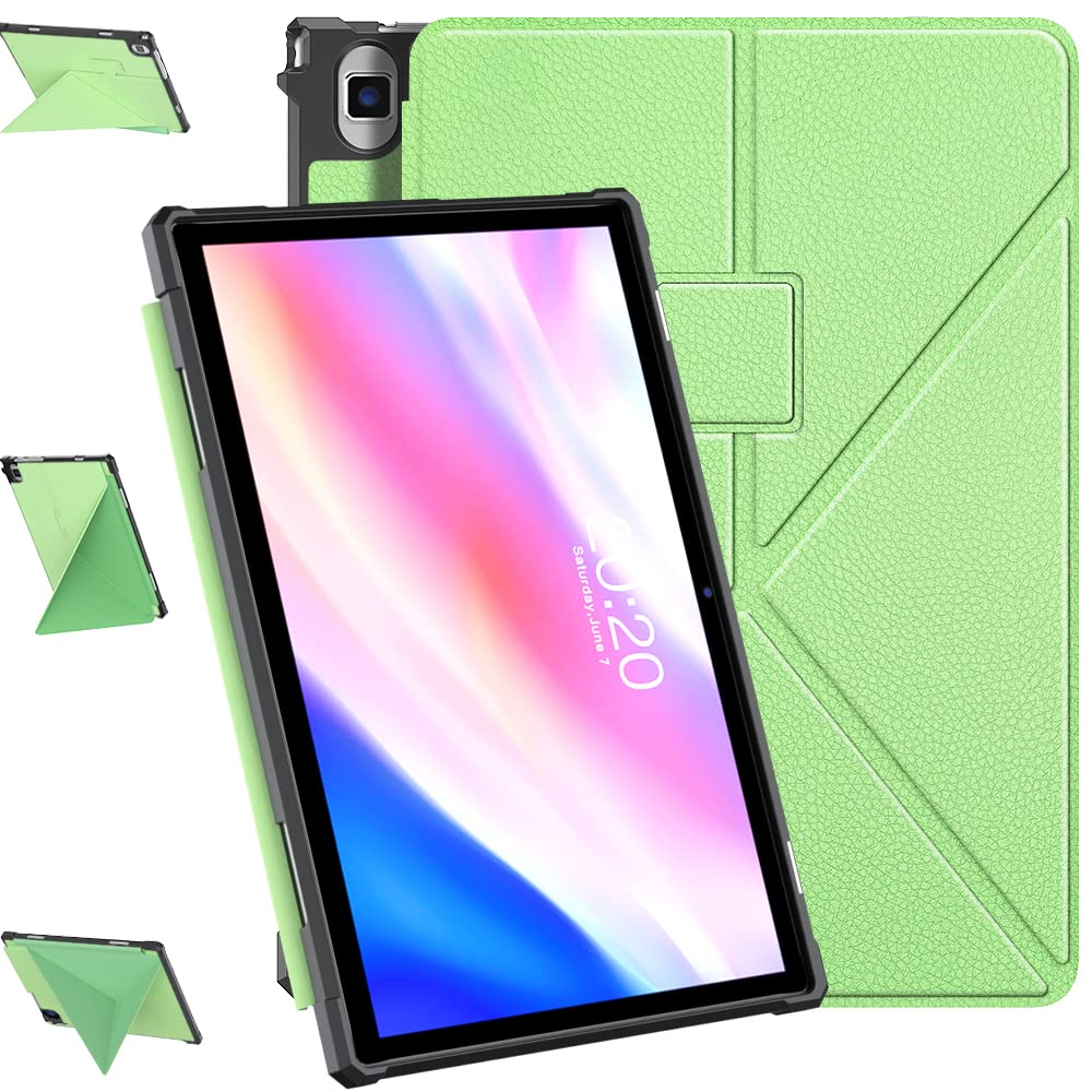 DONGZHU Compatible with Teclast P20HD Case, PU Leather Multi-Angle Viewing Auto Wake/Sleep Cover for Teclast P20HD / Teclast M40 / Teclast M40 Pro (Not Suitable for M40SE) Green
