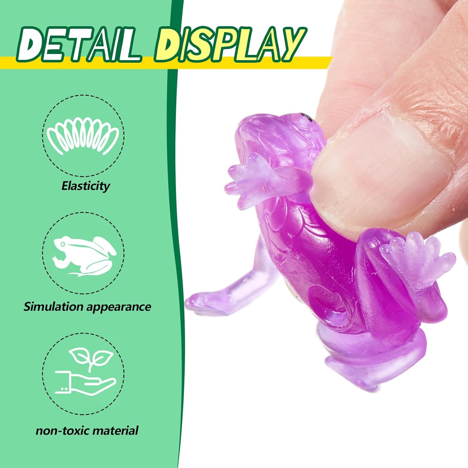 Jenaai 48 Pcs Mini Frog Toys Colorful Rubber Frogs Passover Realistic Jumping Frogs Soft Stretchy Vent Stress Party Favors for Passover Gifts, Home Decor, Photography Props, Goody Bag Fillers - view 3