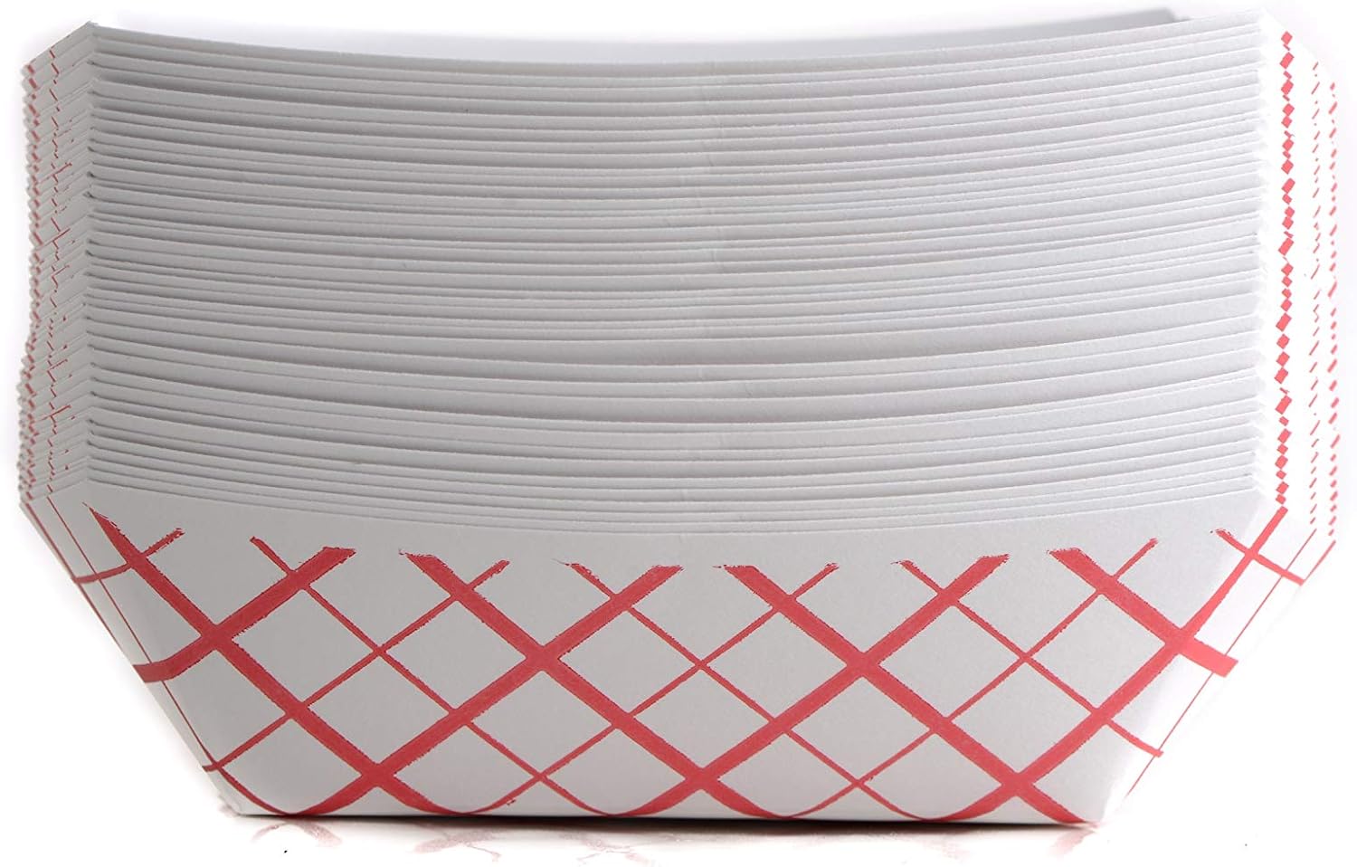 1000ct Disposable Paper Food Tray (1/2 LB) - Red Check Food Tray, USA MADE, Recyclable, Biodegradable, Compostable, Great for Picnics, Carnivals, Party, Camping, BBQ, Restaurants, Fries (0.5lb)