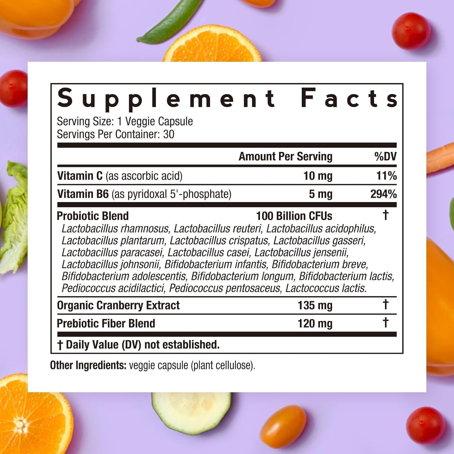 Doctor's Recipes Probiotics for Women, 100 Billion CFU, 18 Probiotic Strains, Prebiotics, Cranberry, P-5-P & VC, Vaginal, Digestive & Immune Support, Shelf-Stable, 30 Vegan Caps - Image 2