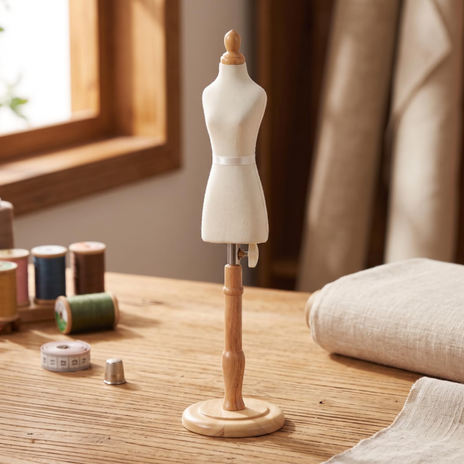 predolo Manichino Sartorial in Miniatura Appuntabile Mini Manichino con Supporto Busto con Supporto per Studenti di Moda, Sarti , Modello Con Linee Di Marcatura Rosse, Versione Femminile In Scala 1 3