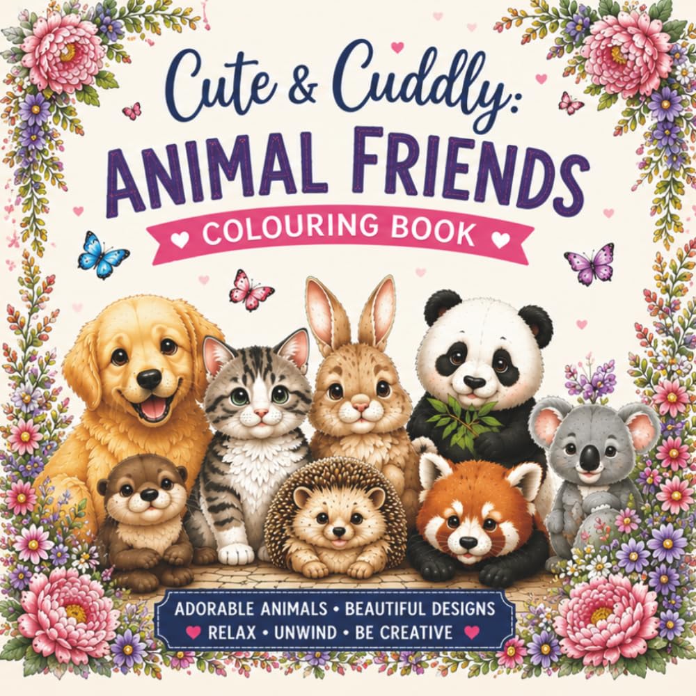 Cute & Cuddly Animal Friends Colouring Book (The Cute & Cuddly Colouring Book Series)