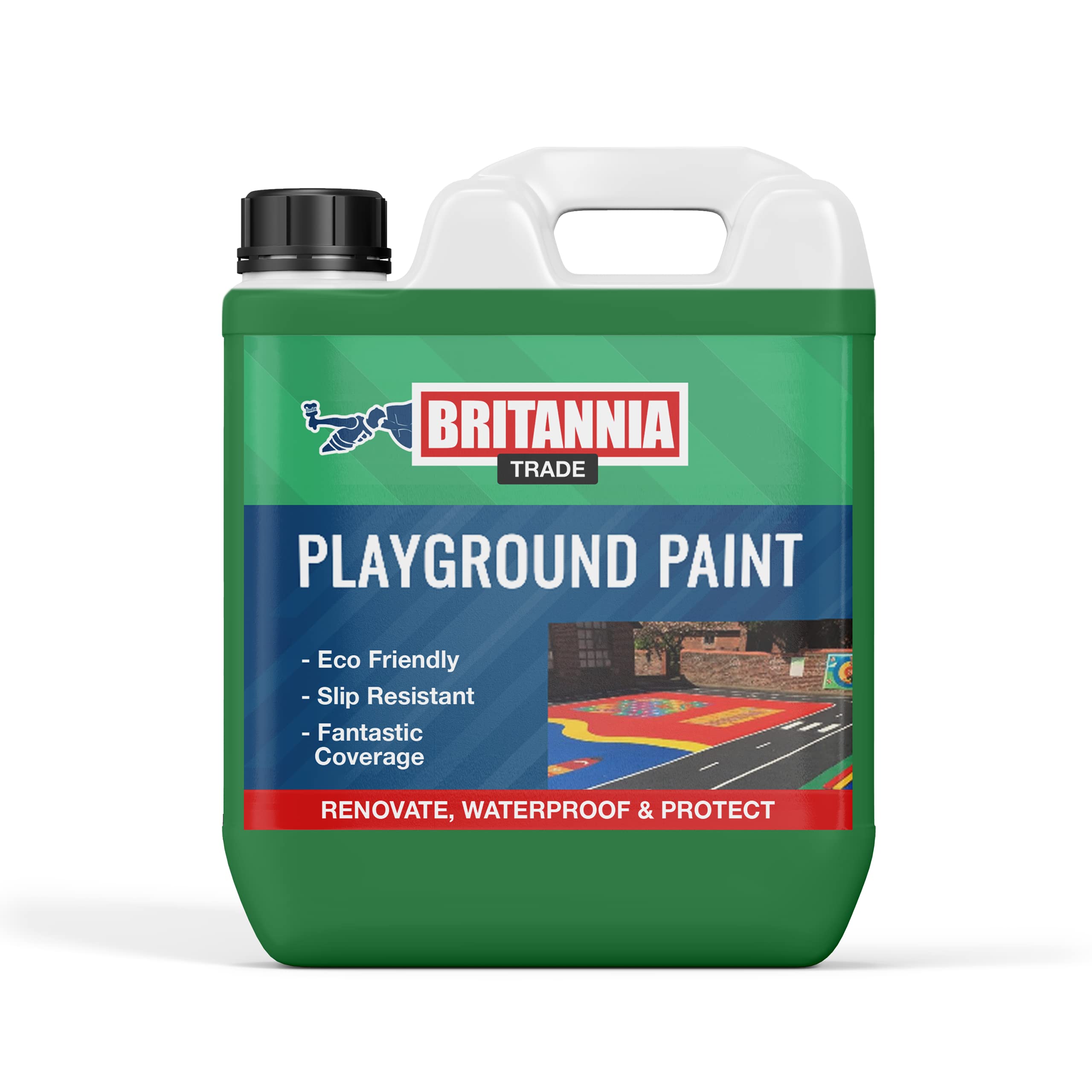 Buy Britannia Playground Paint Green 5 Litre Ideal For Tarmac