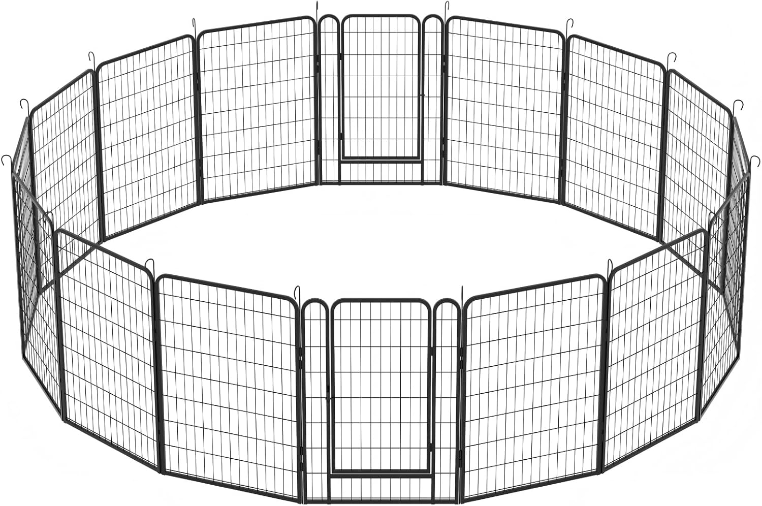 Heavy Duty Dog Playpen 16 Panels with Door, 39.37" Tall Large Metal Pet Exercise Pen Indoor Outdoor, Rust-Proof Foldable Pet Fence for Multiple Dogs, Portable Enclosure for Yard Camping RV