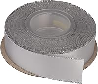 Vista 4 de Cinta de satén de doble cara de 3/8 pulgadas con borde dorado de 25 yardas (810-marfil), juego para envoltura de regalos, decoración de fiestas