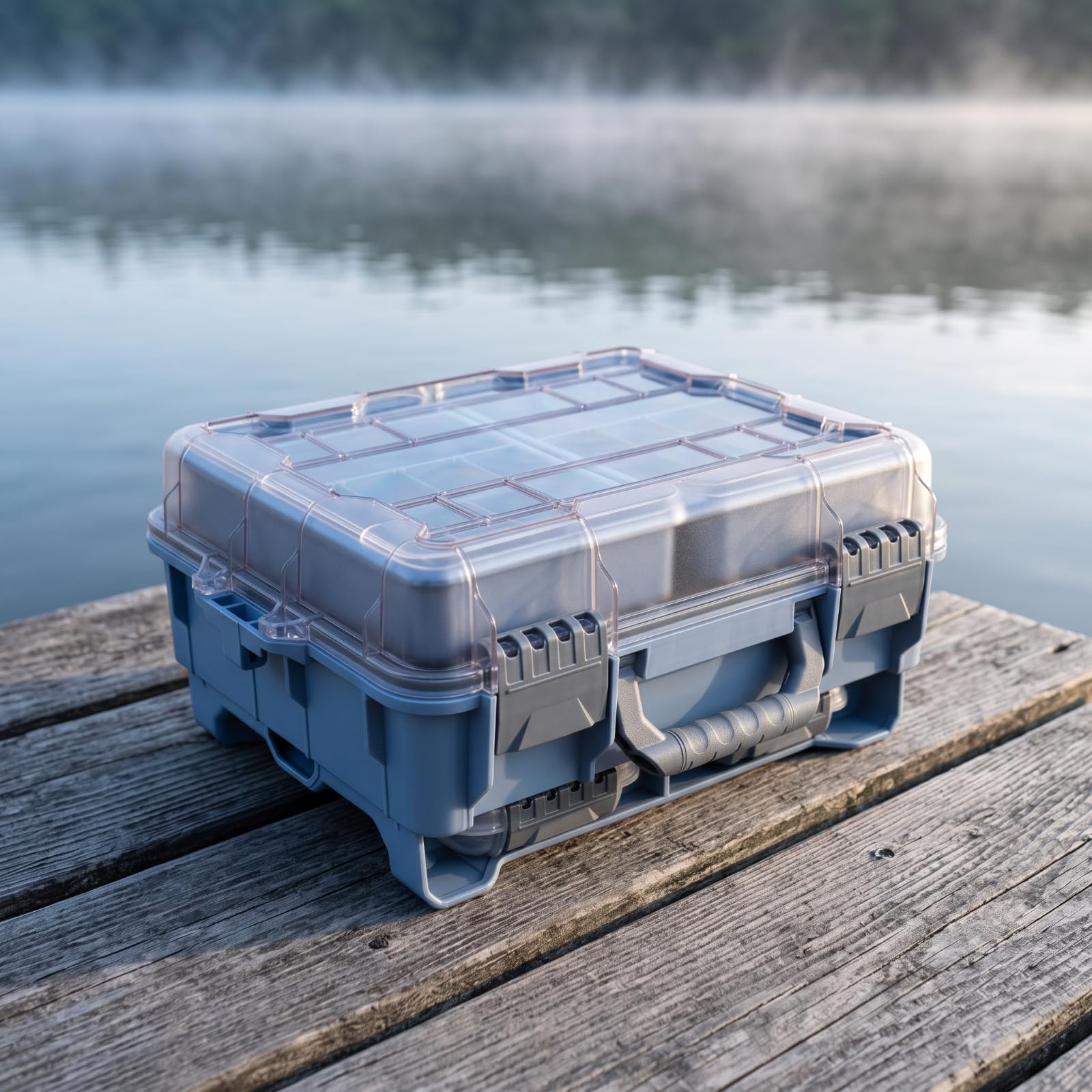 Caja Aparejos con Tapa Ajustable Caja Aparejos con Divisores Práctico Maletín Pesca Divisores para Pescadores
