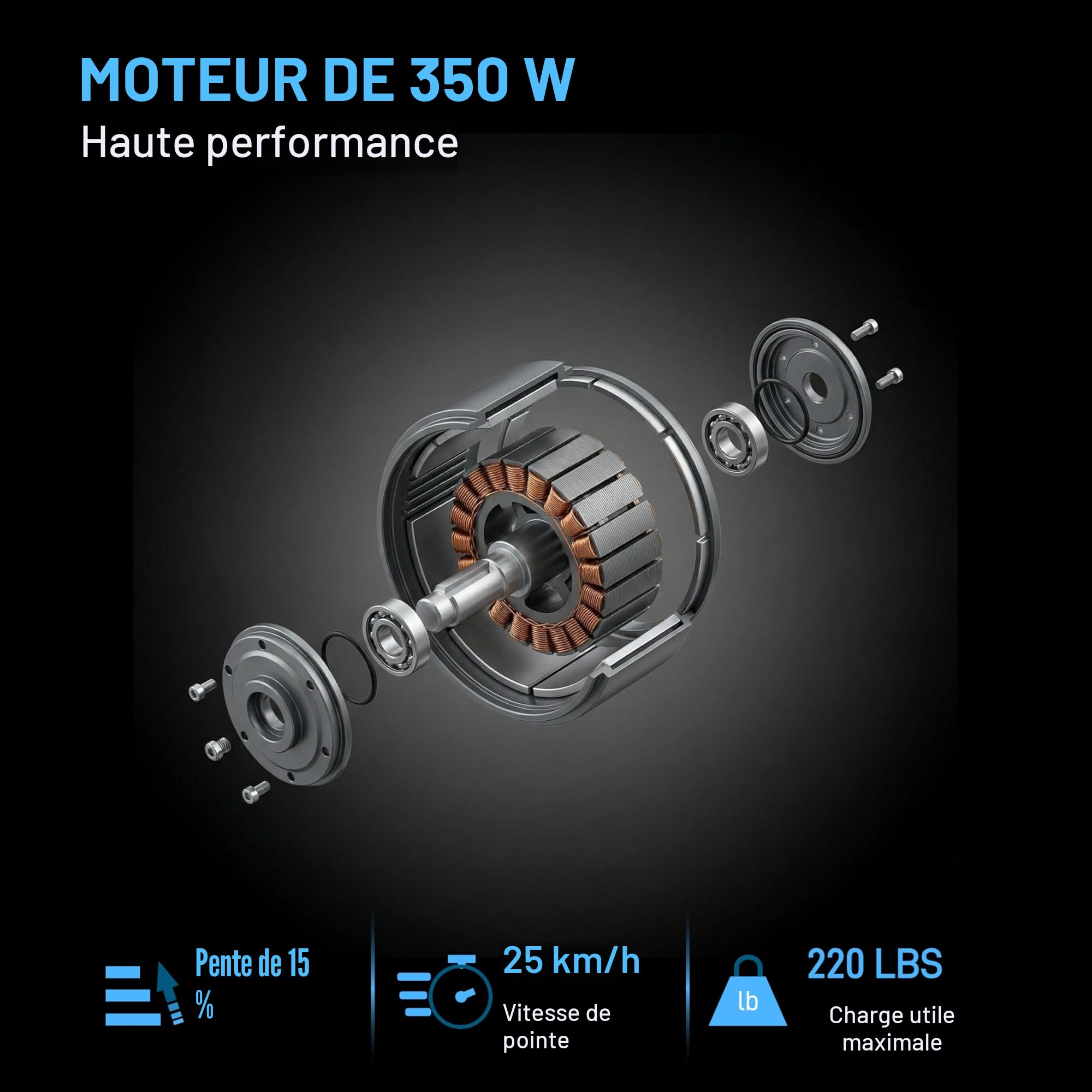 Trottinette électrique pliable pour adultes, portée de 20/40 km, pneu à plat de 21,6 cm, contrôle par application, double freinage