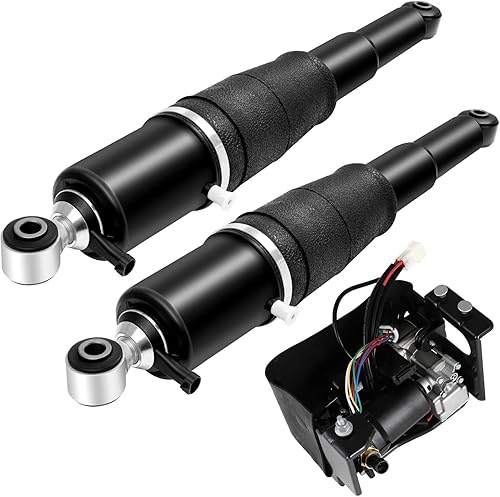 SCITOO Kits de suspensión de puntales de aire, amortiguadores, amortiguadores, bomba de compresor de aire para Cadillac para Escalade 2002-2014,