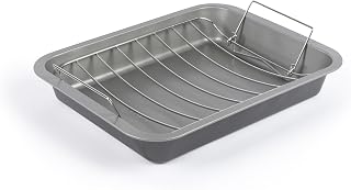 Salter Essentials 41cm Roasting Tray - Non-Stick Coating, Rectangular Roaster, Dishwasher Safe, Easy to Clean, Made in the UK, Durable Vegetable Frying Pan, Lightweight, PFOA Free, BW13669