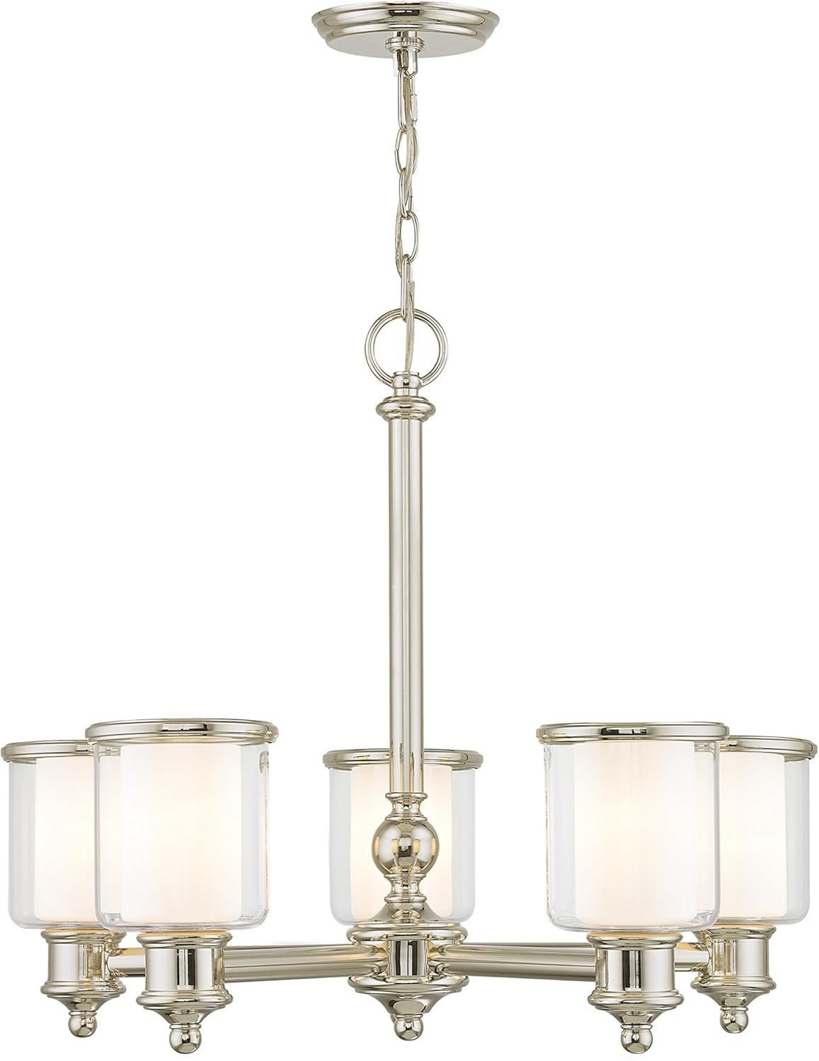 Review Product Livex Lighting 40205-35 Transitional Five Light Chandelier from Middlebush Collection in Polished Nickel Finish Hottest Sale Livex Lighting 40205-35 Transitional Five Light Chandelier from Middlebush Collection in Polished Nickel Finish