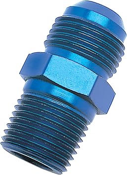 RUSSELL/EDEL 660440 Blue Anodized Aluminum -6AN Flare to 1/4" Pipe Straight Adapter
