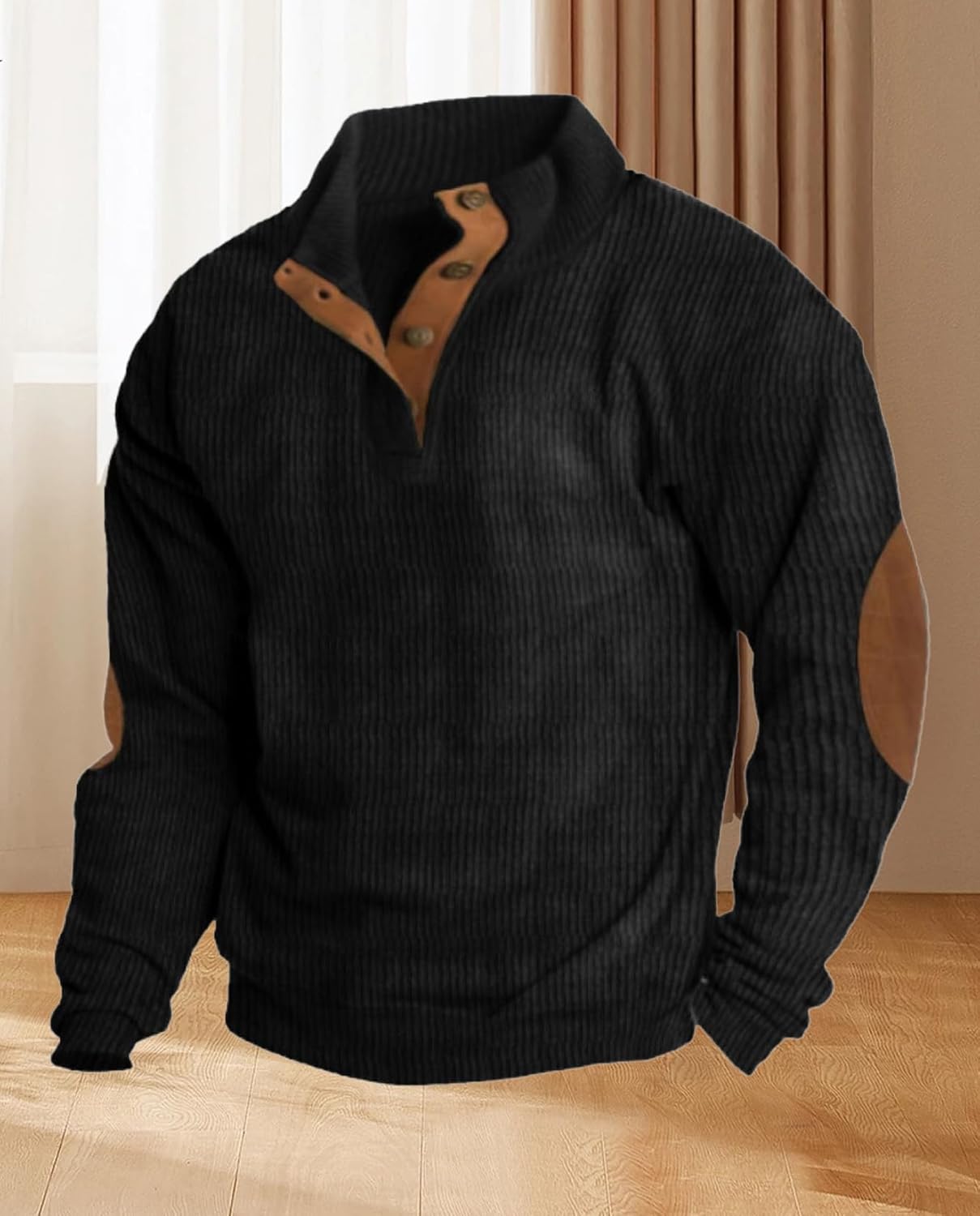 Western Sweatshirts for Men Aztec Retro Pullover Quarter Zip Sweatshirt Mens Stitching Color Fleece Sweatshirt - Image 2