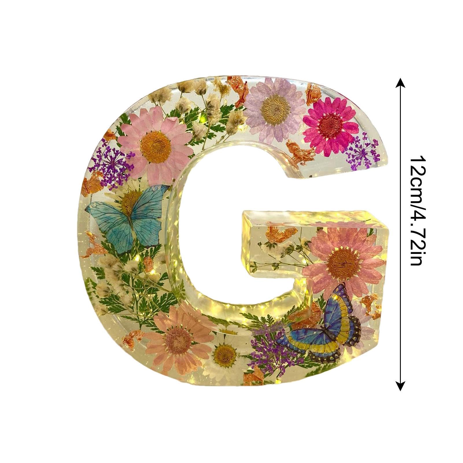 樹ぴター Amazon｜花柄樹脂ナイトライト、イニシャル文字ドライフラワー