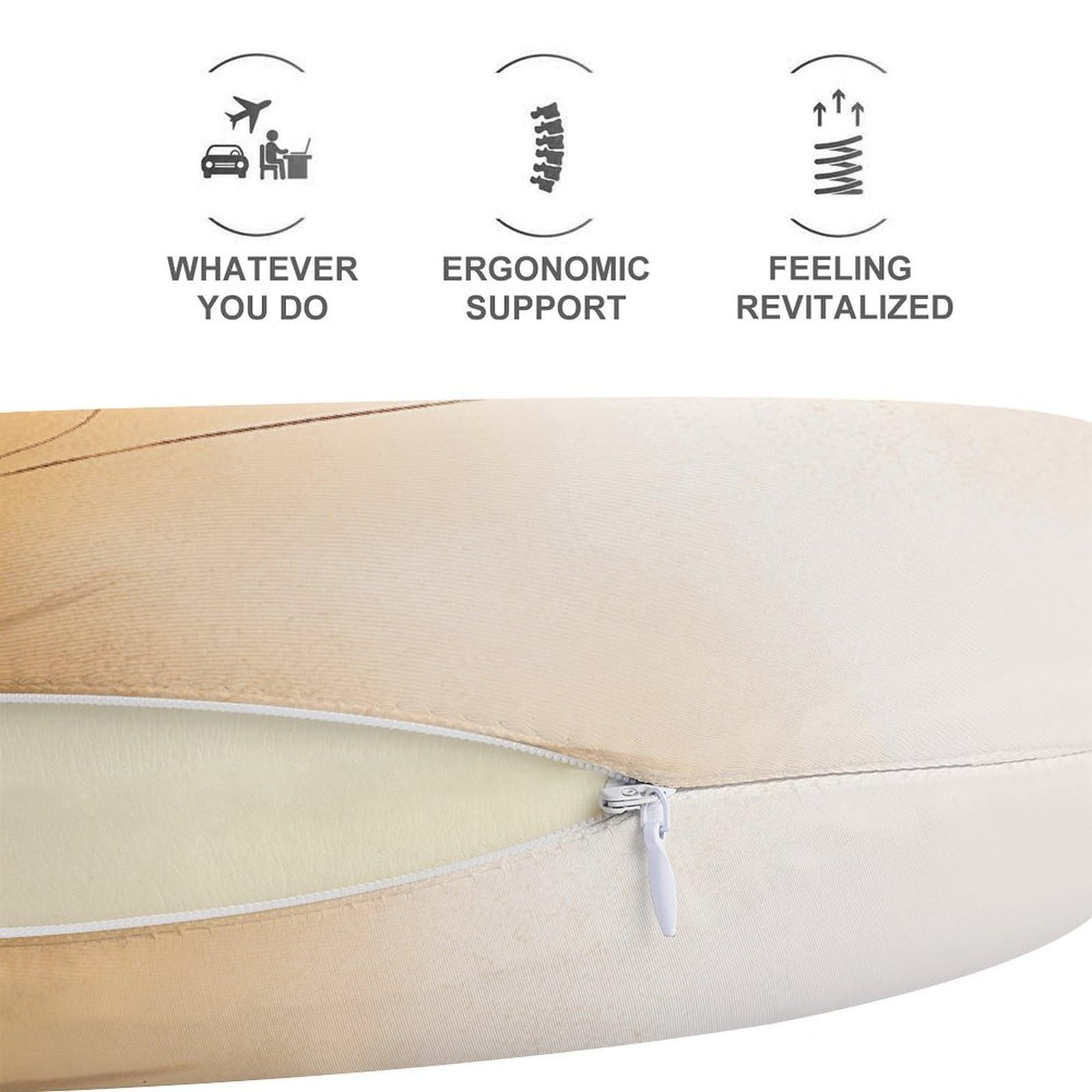 Almohada pequeña en forma de U de león, núcleo de almohada de espuma viscoelástica, cojín, proporciona apoyo para el cuello, almohada de viaje, adecuada para aviones, coches, hogares y