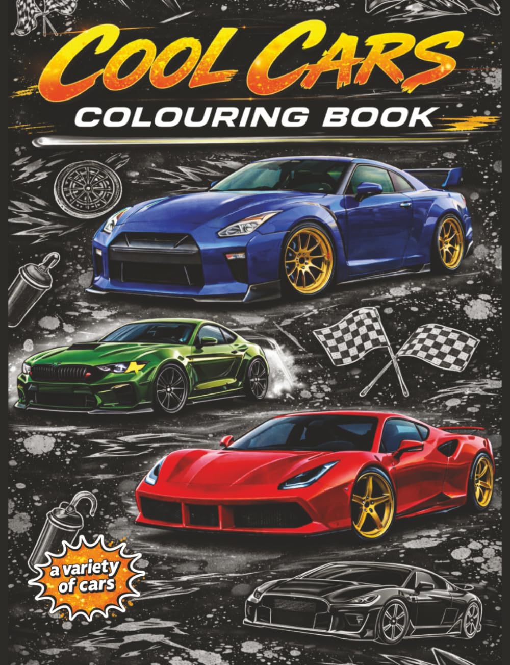 Cars Colouring Book: Realistic Car illustrations Featuring, Supercars, Muscle Cars, Sports Cars And 4×4 Vehicles For Kids And Teens