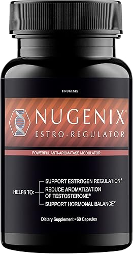 Nugenix Estro-Regulador - Suplemento DIM, bloqueador de estrógeno para hombres e inhibidor de la aromatasa, refuerzo de testosterona - 60 cápsulas
