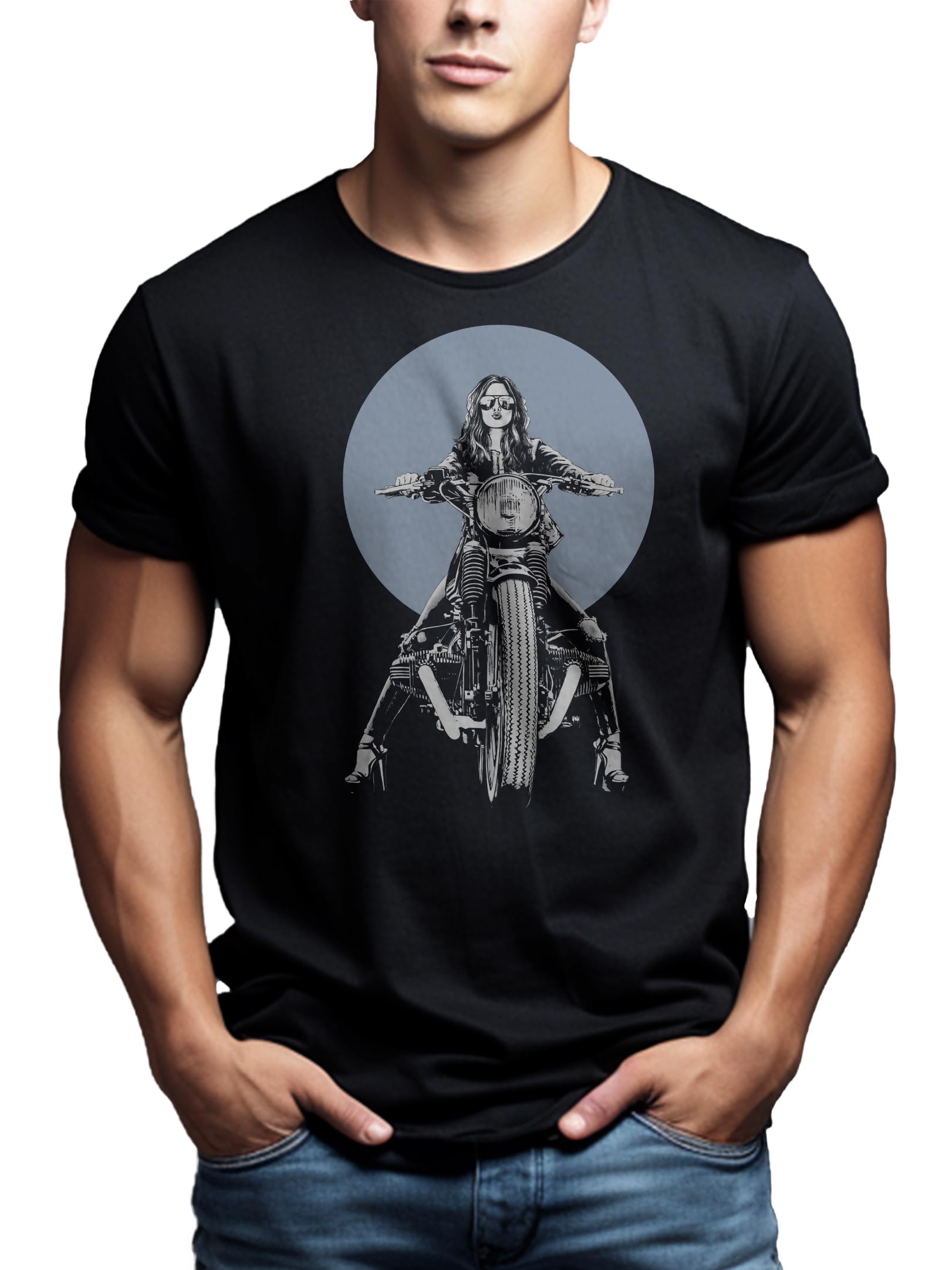 MAKAYA Abbigliamento Moto - R100 Biker Oldtimer - Magliette Motociclista Uomo