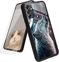 Vista 152 de Funda para Samsung Galaxy A12 5G con protector de pantalla, parte trasera de vidrio templado + TPU de silicona suave que absorbe los golpes