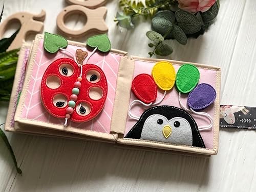 Miniatura 2 de Quiet Baby Book with Animals, Colors, Shapes, Felt book for fine motor skills, Montessori Toy, Toddler Activity Busy Book