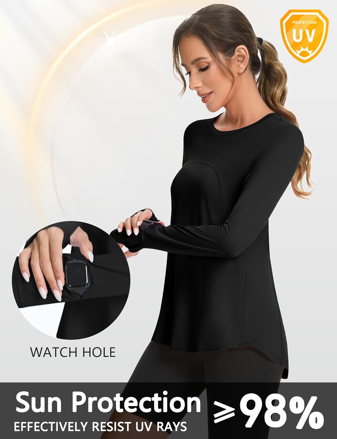 Ivicoer Women's Sun Shirt UPF 50+ Long Sleeve UV Protection Shirts Lightweight Workout Tops SPF Outdoor Hiking Clothing - Image 4